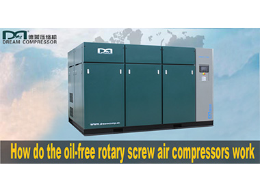 How do the oil-free rotary screw air compressors work