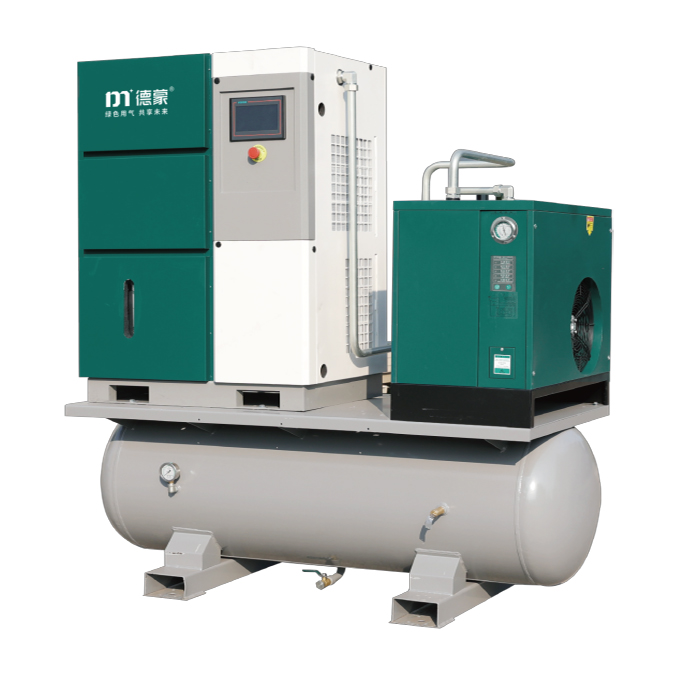 Integrated PM VSD/VFD Roatry Screw Air Compressor with Tank and Air Dyer